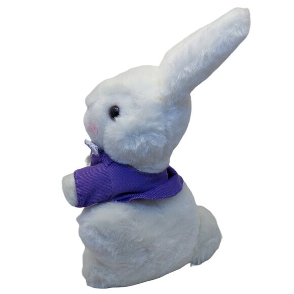 Vintage Mary Meyer White Bunny Rabbit Purple Corduroy Shirt bow tie 15" - Picture 4 of 8